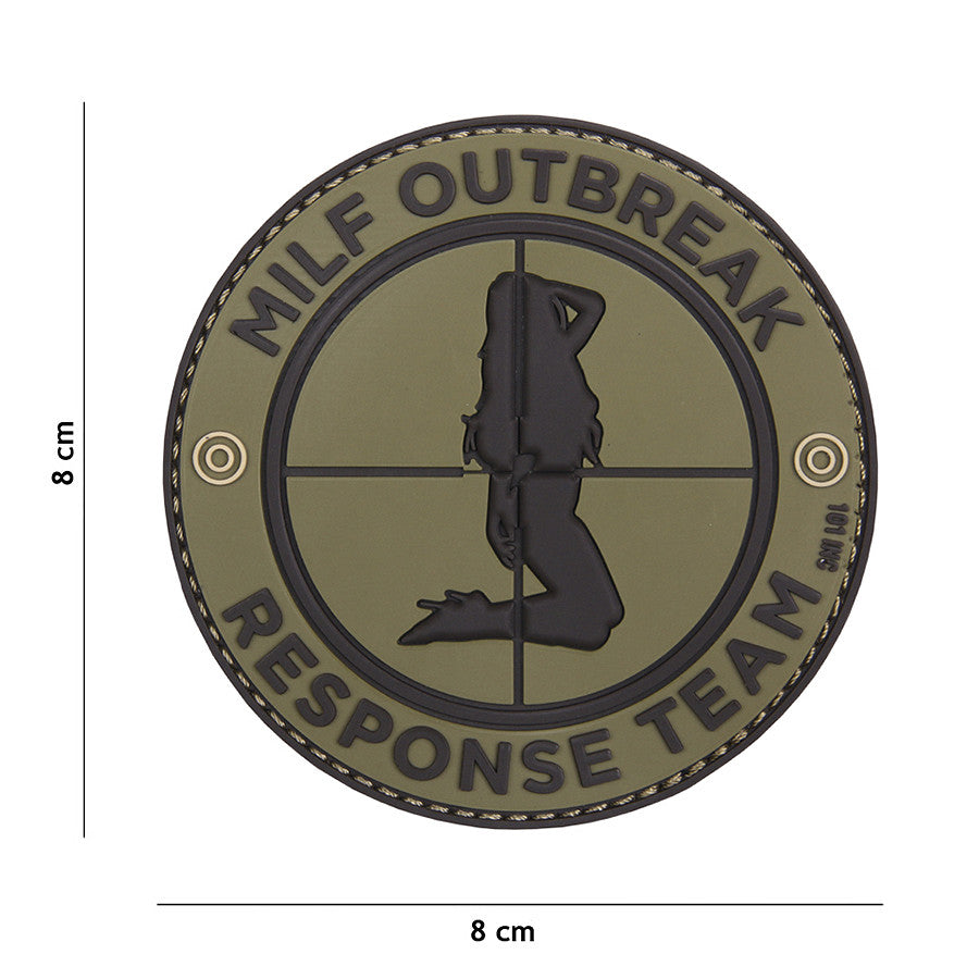 Embleem 3D PVC Milf Outbreak Verde - Afirmă-ți Prezența Tactică