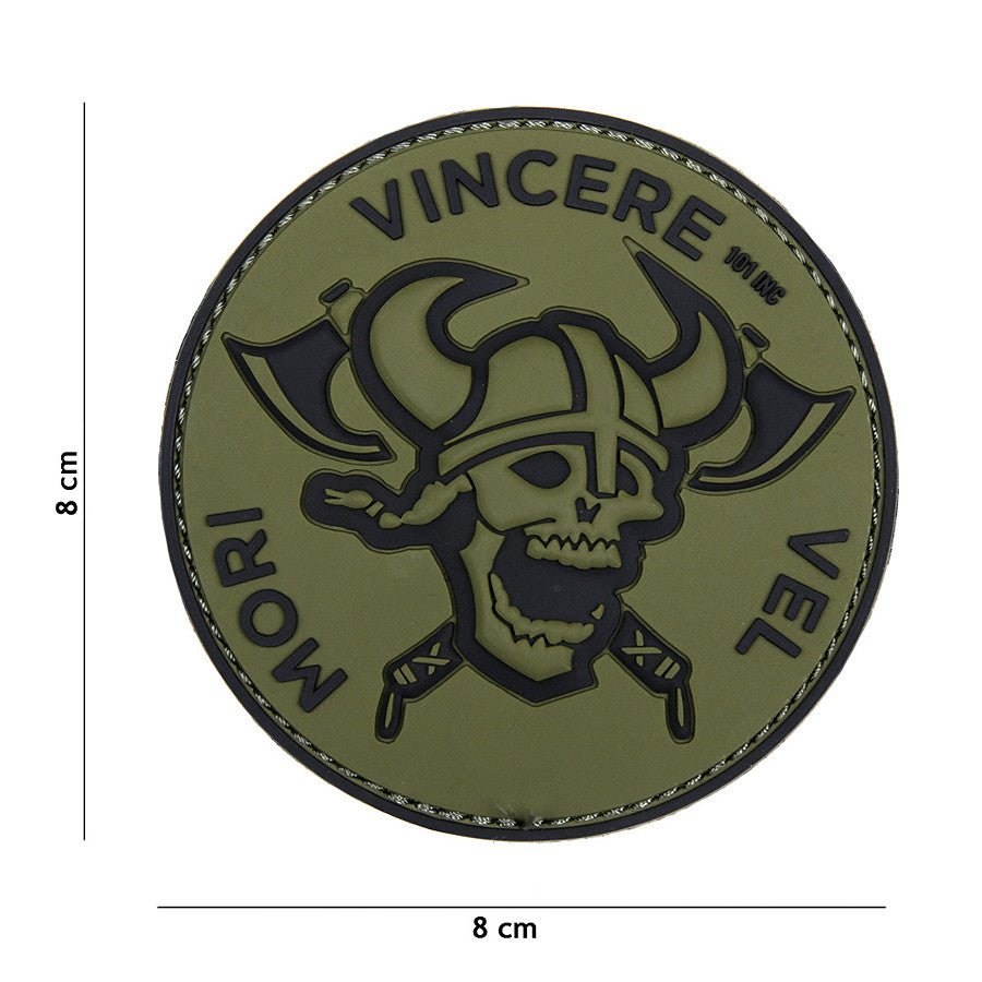 Embleem 3D PVC Mori Vincere Vel Verde Tactical - Declară-ți Voința de Fier