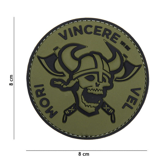 Embleem 3D PVC Mori Vincere Vel Verde Tactical - Declară-ți Voința de Fier