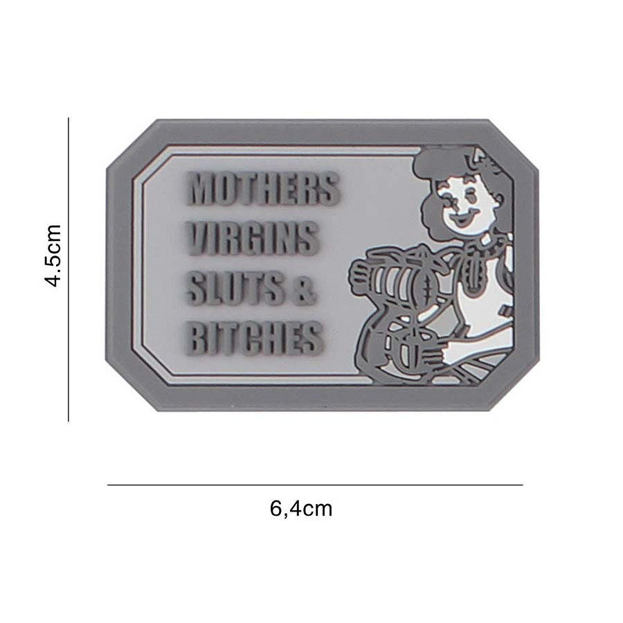 Embleem 3D PVC Mothers Virgins Gri - Exprimă-ți Identitatea Tactică