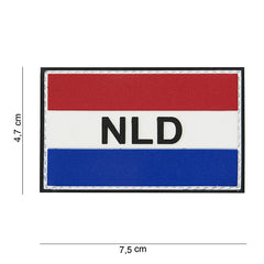 Embleem 3D PVC NLD Rood/Wit/Albastru Mare - Semnalizează cu Autoritate