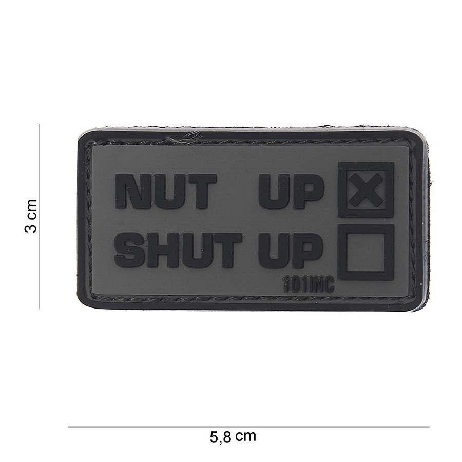 Embleem 3D PVC Nut up Grijs #10083 - Afirmă-ți Atitudinea Tactica
