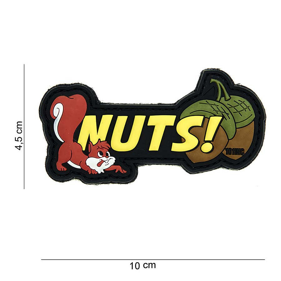 Embleem 3D PVC Nuts Galben - Exprimă-ți Atitudinea Tactică