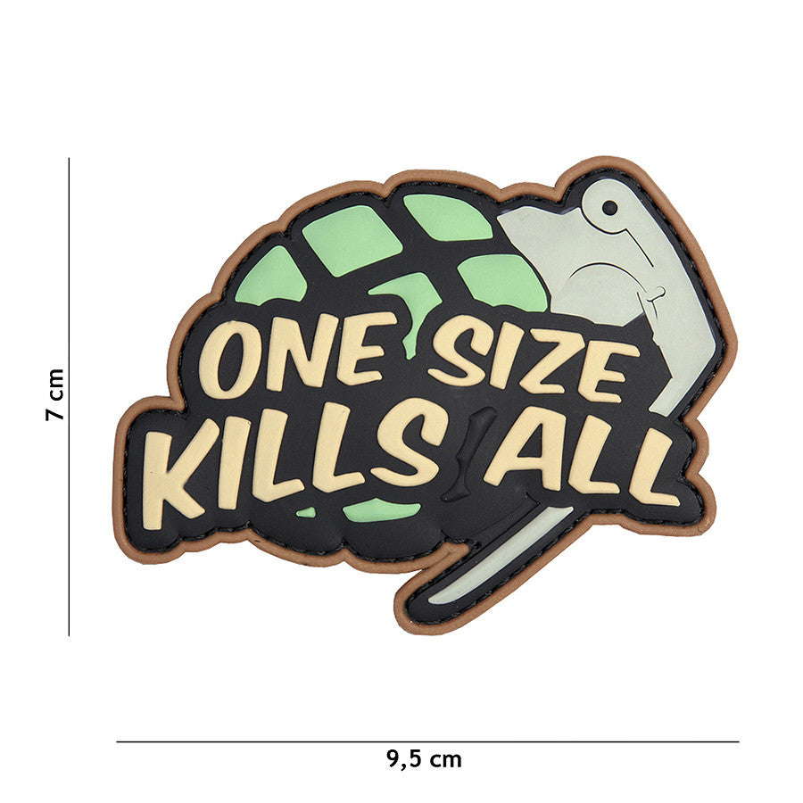 Embleem 3D PVC One size kills all - Declară-ți Atitudinea Fără Echivoc