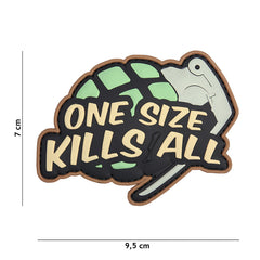 Embleem 3D PVC One size kills all - Declară-ți Atitudinea Fără Echivoc
