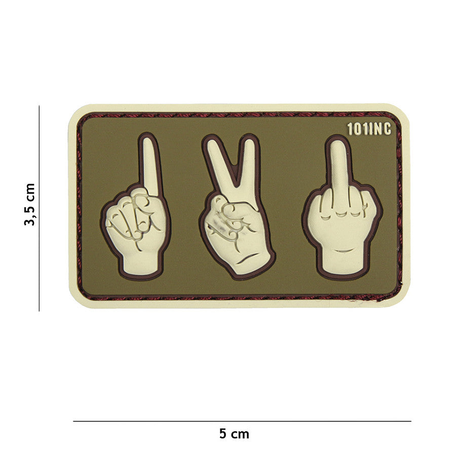 Embleem 3D PVC One, Two, Fuck You Verde/Bej military-shop.ro - Atitudine Fără Compromis