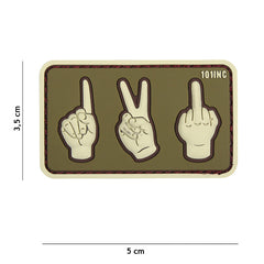 Embleem 3D PVC One, Two, Fuck You Verde/Bej military-shop.ro - Atitudine Fără Compromis
