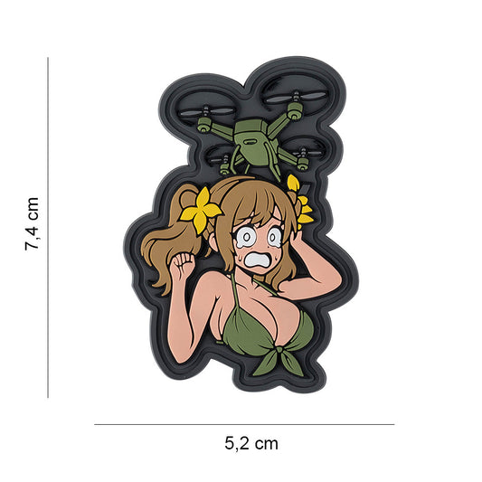 Embleem 3D PVC Oops girl with Drone #8012 Military-Shop - Afirmă-ți Stilul Tactic