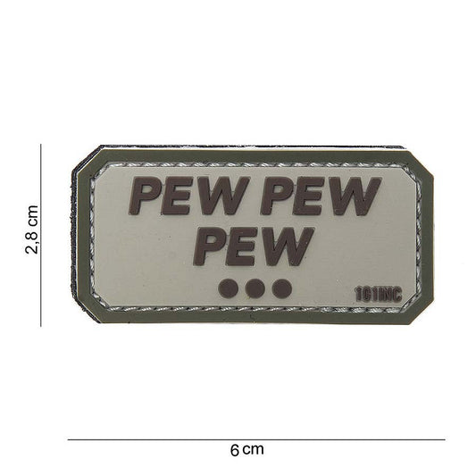 Embleem 3D PVC Pew pew pew Beige - Stil Unic și Umor Tactic