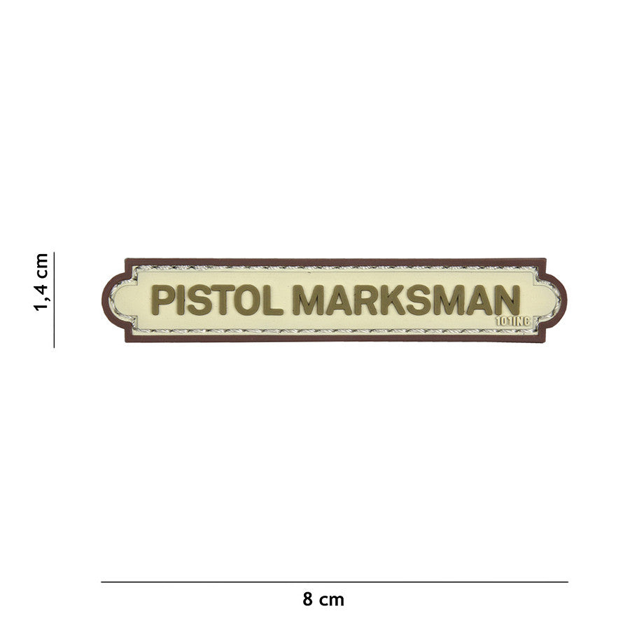 Embleem 3D PVC Pistol Marksman tab Beige - Afișează-ți Maestria