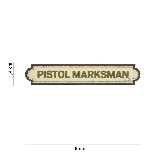 Embleem 3D PVC Pistol Marksman tab Beige - Afișează-ți Maestria