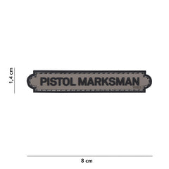 Embleem 3D PVC Pistol Marksman Tab Gri - Semnalizează-ți Precizia