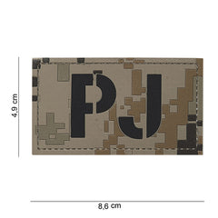 Embleem 3D PVC PJ Digital Desert - Identificare Rapidă & Stil Tactic Distinct