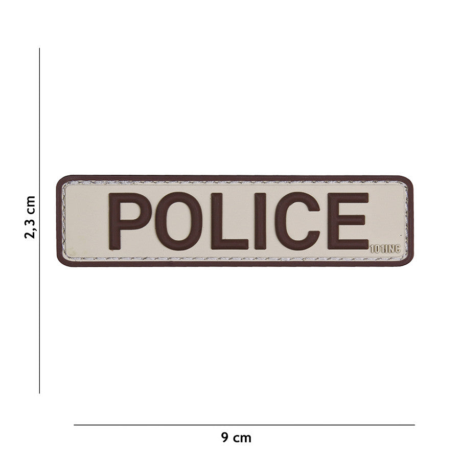 Embleem 3D PVC Police Beige - Identificare Imediată