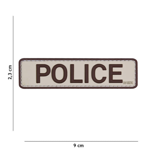 Embleem 3D PVC Police Beige - Identificare Imediată