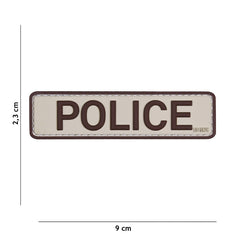 Embleem 3D PVC Police Beige - Identificare Imediată