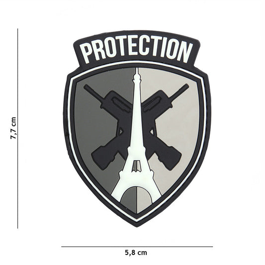 Embleem 3D PVC Protection Gri Tactical - Personalizare Rapidă și Durabilă