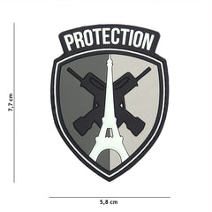 Embleem 3D PVC Protection Gri Tactical - Personalizare Rapidă și Durabilă