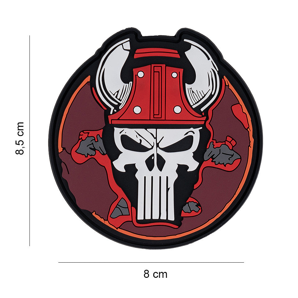 Embleem 3D PVC Punish Skull Bull #6117 - Exprimă-ți Forța și Atitudinea