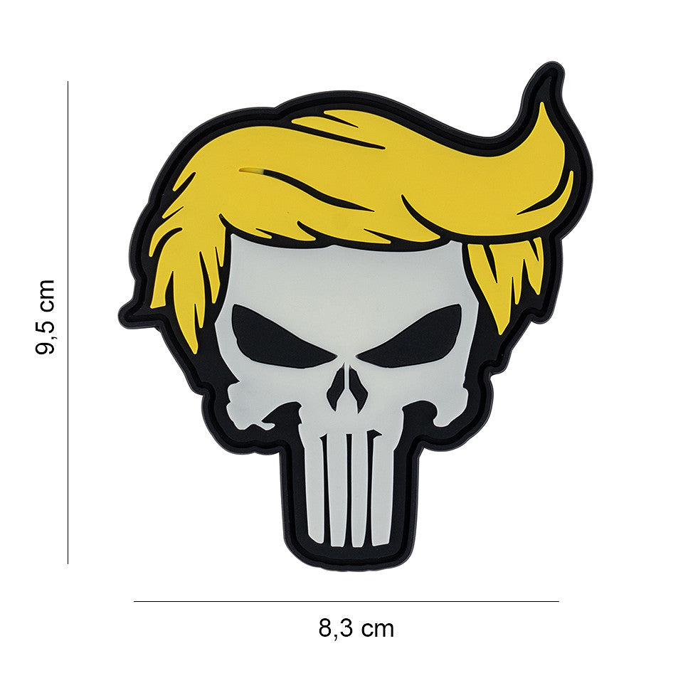 Embleem 3D PVC Punish Skull Yellow Hair Glow - Mesaj Vizibil Non-Stop