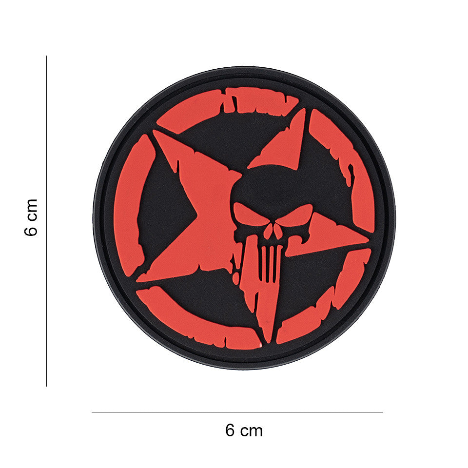Embleem 3D PVC Punisher Allied Star Roșu - Afirmă-ți Prezența Tactică