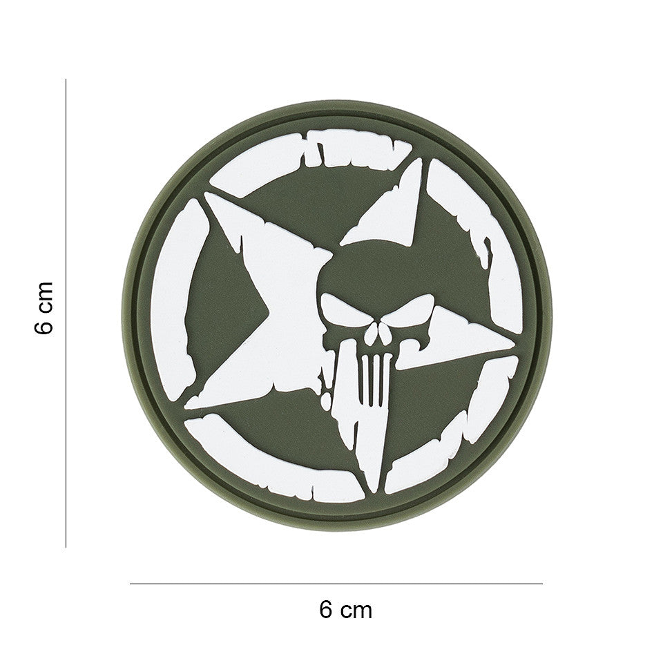 Embleem 3D PVC Punisher Allied Star Verde - Afirmă-ți Atitudinea
