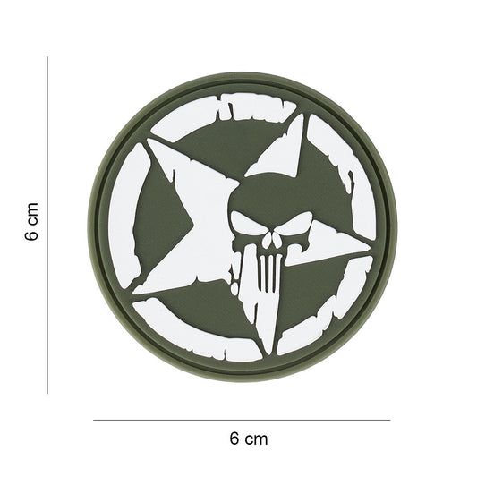 Embleem 3D PVC Punisher Allied Star Verde - Afirmă-ți Atitudinea