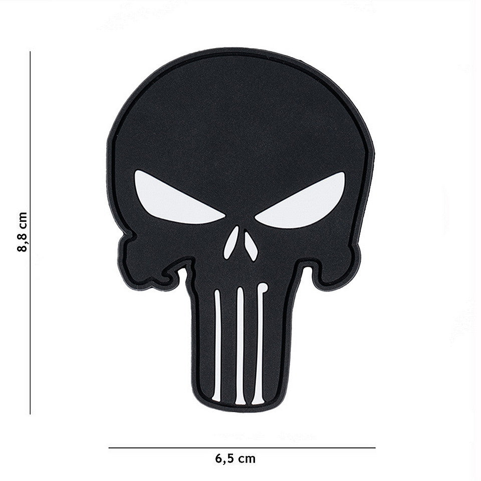 Embleem 3D PVC Punisher Negru - Afirma-ți Atitudinea, Personalizează-ți Echipamentul