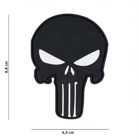 Embleem 3D PVC Punisher Negru - Afirma-ți Atitudinea, Personalizează-ți Echipamentul