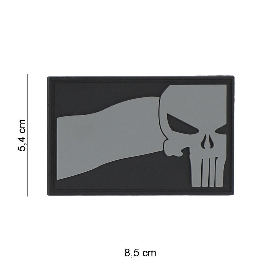 Embleem 3D PVC Punisher NL Vlag Gri - Afirmă-ți Atitudinea Neînfricată