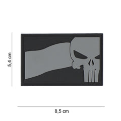 Embleem 3D PVC Punisher NL Vlag Gri - Afirmă-ți Atitudinea Neînfricată