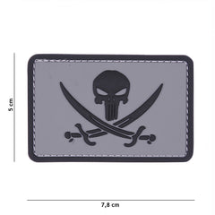 Embleem 3D PVC Punisher Pirate Gri/Negru - Afirmă-ți Atitudinea