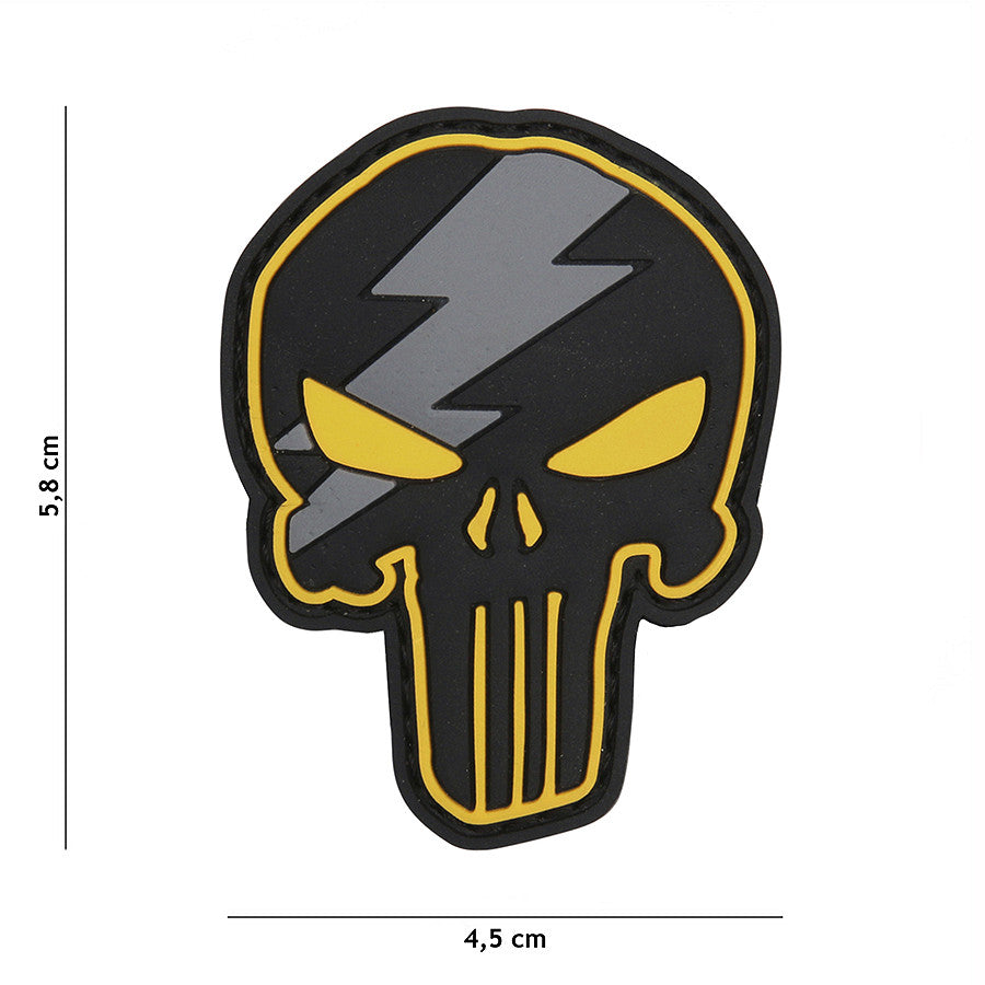 Embleem 3D PVC Punisher Thunder Geel - Afirmă-ți Prezența Tactică