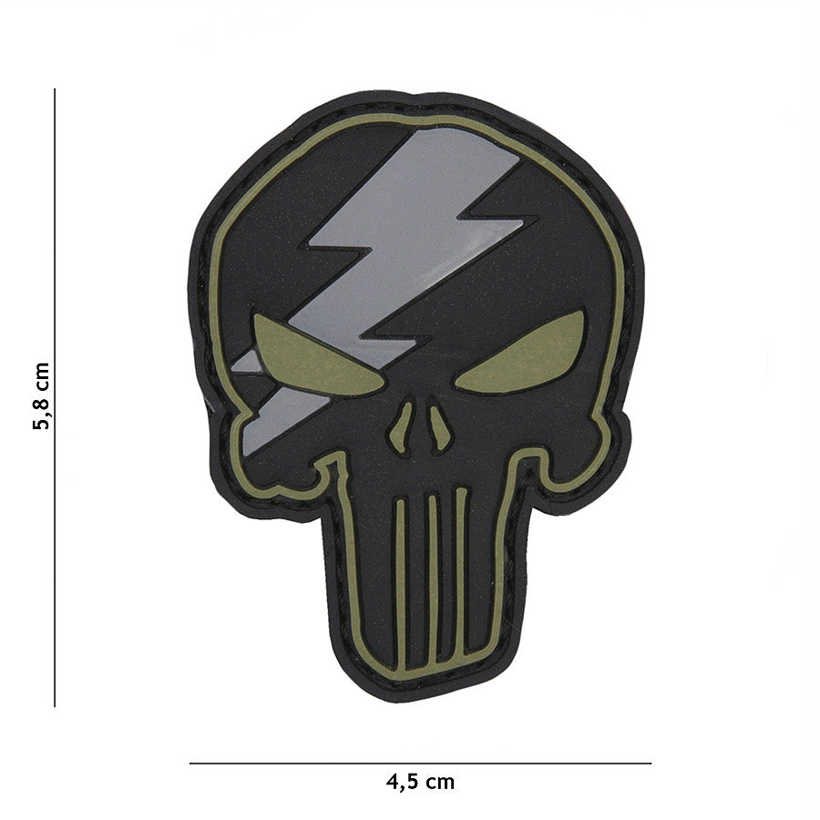 Embleem 3D PVC Punisher Thunder Verde - Afirmă-ți Atitudinea Tactice
