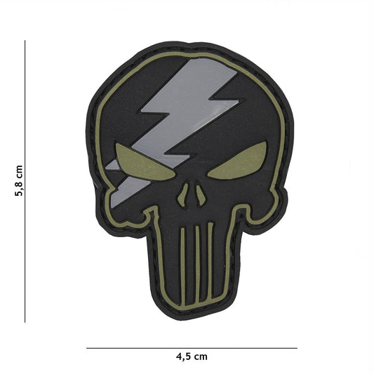 Embleem 3D PVC Punisher Thunder Verde - Afirmă-ți Atitudinea Tactice