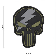 Embleem 3D PVC Punisher Thunder Verde - Afirmă-ți Atitudinea Tactice