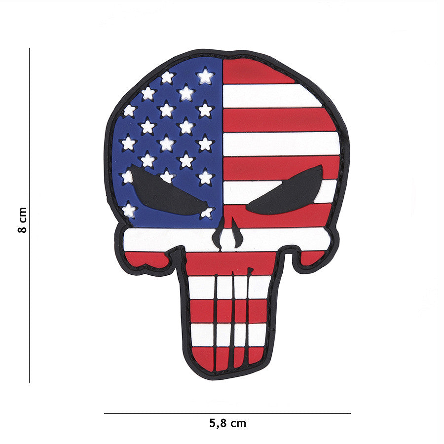Embleem 3D PVC Punisher USA - Afirmă-ți Prezența Tactică