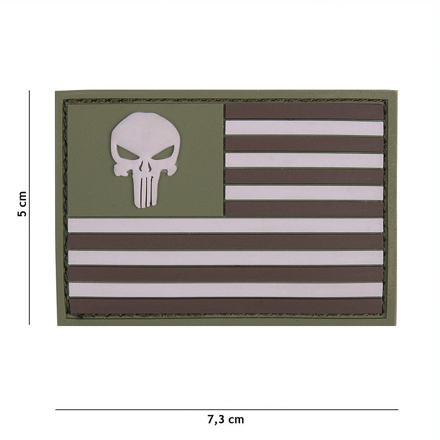 Embleem 3D PVC Punisher USA Vlag Subdued - Identitate Tactica Fara Compromis