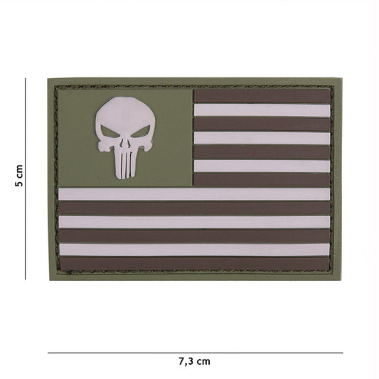 Embleem 3D PVC Punisher USA Vlag Subdued - Identitate Tactica Fara Compromis