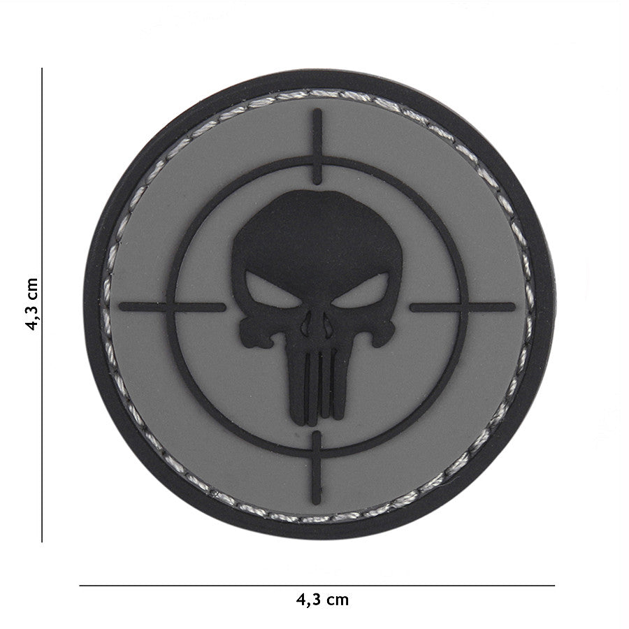 Embleem 3D PVC Punisher Vizier Gri Punisher - Afirmă-ți Spiritul Neînfricat