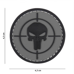 Embleem 3D PVC Punisher Vizier Gri Punisher - Afirmă-ți Spiritul Neînfricat