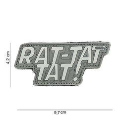 Embleem 3D PVC Rat-tat tat Gri - Afirmă-ți Prezența Tactică