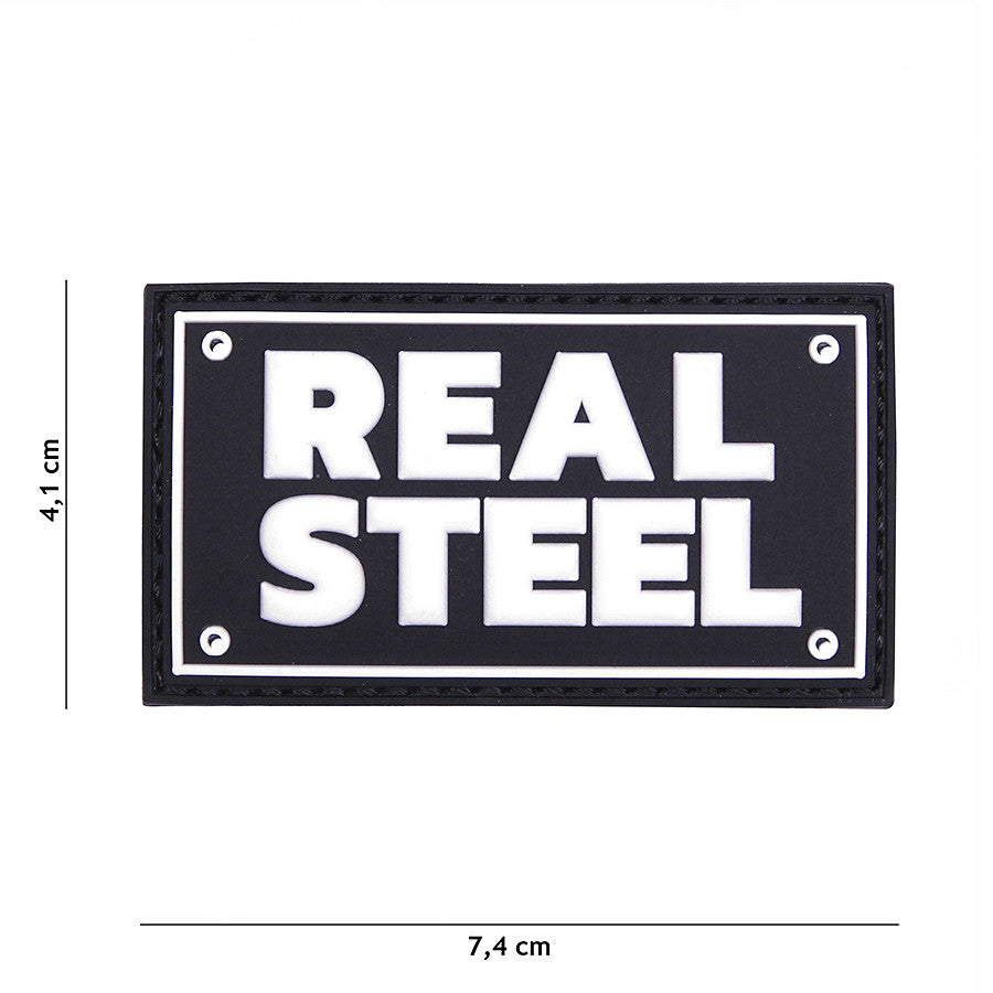 Embleem 3D PVC Real steel Negru - Semn Distinctiv de Forță