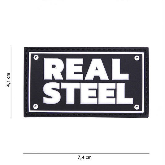 Embleem 3D PVC Real steel Negru - Semn Distinctiv de Forță
