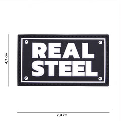 Embleem 3D PVC Real steel Negru - Semn Distinctiv de Forță