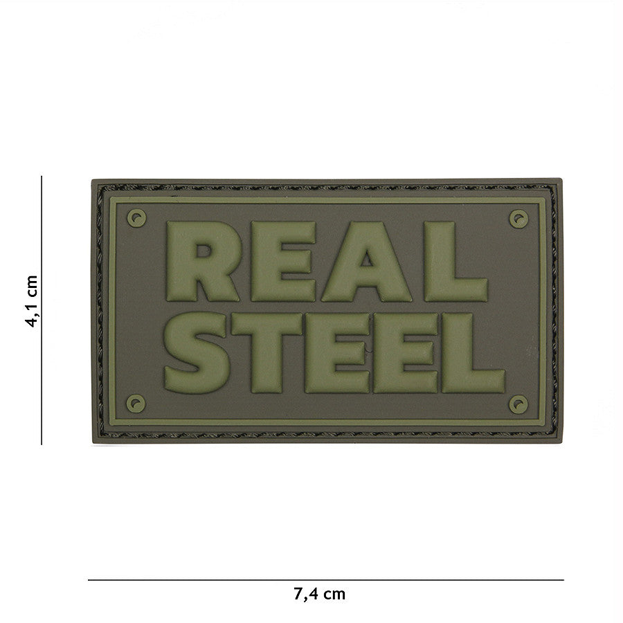 Embleem 3D PVC Real Steel Verde - Afișează-ți Identitatea Tactică