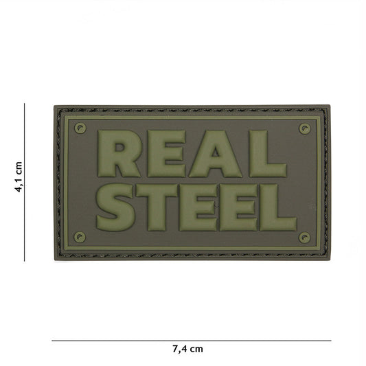 Embleem 3D PVC Real Steel Verde - Afișează-ți Identitatea Tactică