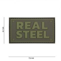 Embleem 3D PVC Real Steel Verde - Afișează-ți Identitatea Tactică