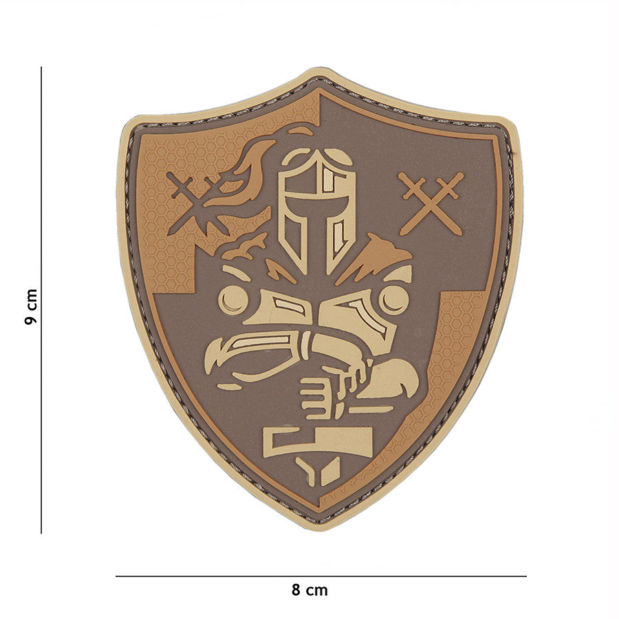 Embleem 3D PVC Ridder Schild Bruin - Afirmă-ți Identitatea Tactică