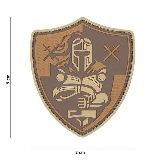 Embleem 3D PVC Ridder Schild Bruin - Afirmă-ți Identitatea Tactică